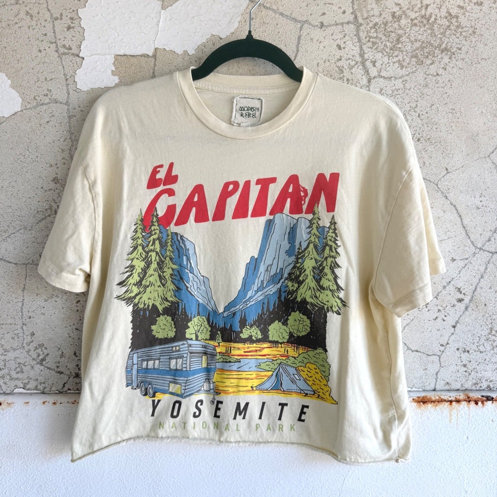 Yosemite National Park Graphic Tee El Capitan Cropped T-Shirt Modish Rebel S